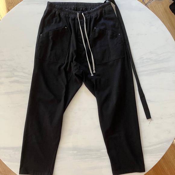 Rick Owens DRKSHDW Black Cargo Drawstring Long Pants Size XXL 34-42 x 29 UNISEX - Picture 1 of 6